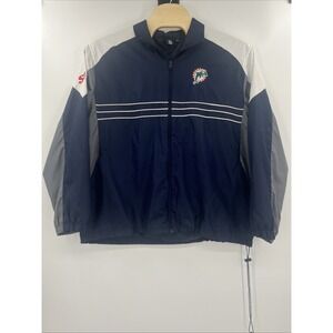 Reebok NFL Team Apparel Miami Dolphins SI Zip Up‎ Windbreaker Size 2XL Blue Logo